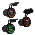 Universal Water Resistant DC 12V Dual USB Charger Car Cigarette Lighter Power Socket